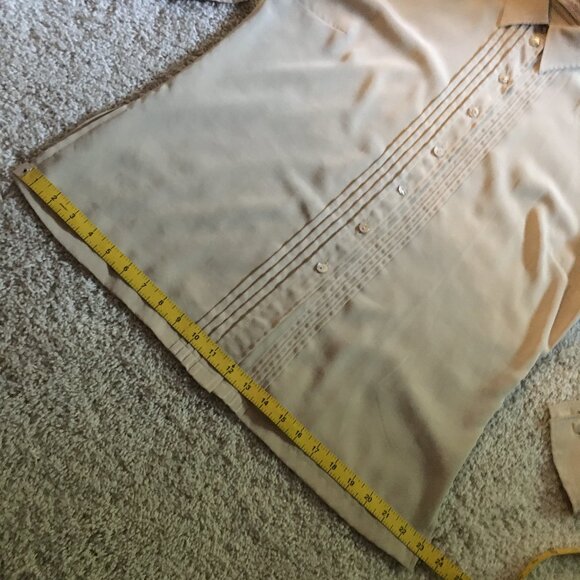 Renato Belestra Micro Crepe Bisque Pintuck Button Down Cufflink Dress Shirt - Picture 14 of 16